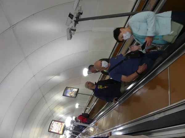 Int Rosyjscy Dojeżdżający Metrem Take Easy Covid Czerwca 2021 Stacja — Zdjęcie stockowe