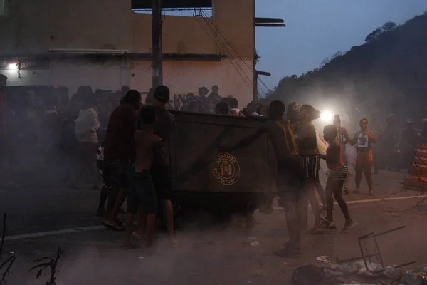 Moradores Lins Rio Janeiro Protestam Após Morte Uma Gestante Junho — Fotografia de Stock