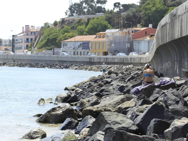 Int Turismo Nelle Spiagge Portoghesi Giugno 2021 Lisbona Portogallo Movimento — Foto Stock