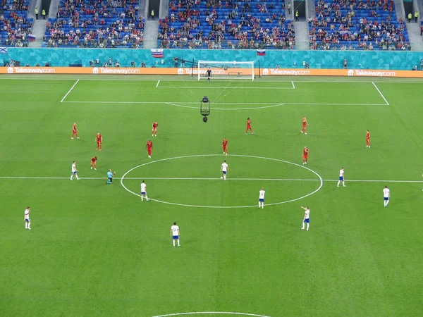 Spo Bélgica Trounces Rússia Uefa Headliner São Petersburgo Rússia Junho — Fotografia de Stock