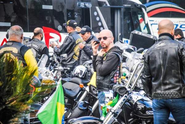 Motocykliści Maszerują Rzecz Rządu Bolsonaro Sao Paulo Czerwca 2021 Sao — Zdjęcie stockowe
