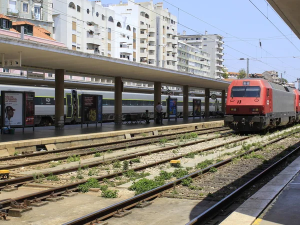 Turismo Lisboa Junho 2021 Lisboa Portugal Movimento Numa Estação Comboios — Fotografia de Stock