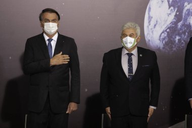 LUNAR NASA ARTEMIS Programı İmza Anlaşması Seremonisi. 15 Haziran 2021, Brasilia, Federal Bölge, Brezilya: Bilim, Teknoloji ve Yenilikler Bakanlığı (MCTI) NASA Artemis Lunar Programı anlaşmasını imzalamak için bir tören düzenledi.