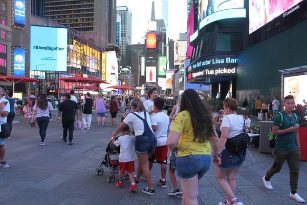Gedrängter Times Square Inmitten Der Covid Juni 2021 New York — Stockfoto