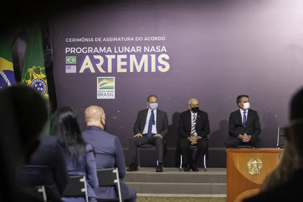 Lunar Cérémonie Signature Programme Artemis Nasa Juin 2021 Brasilia District — Photo