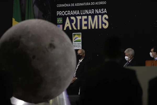 Lunar Nasa Artemis Programa Firma Acuerdo Ceremonia Junio 2021 Brasilia —  Fotos de Stock