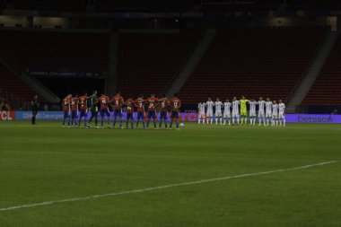 (Copa America: Arjantin ve Paraguay. 21 Haziran 2021, Brasilia, Federal Bölge, Brezilya: Pazartesi günü Brezilya 'nın Brasilia kentindeki Mane Garrincha stadyumunda oynanan Copa America' nın 3. turu için geçerli olan Arjantin ile Paraguay arasındaki futbol maçı 