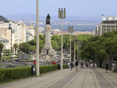 Lizbon 'daki Eduardo VII parkında hareketlilik. 20 Haziran 2021, Lizbon, Portekiz: Orta Lizbon 'daki en büyük hareketlerden biri olan Eduardo VII.,