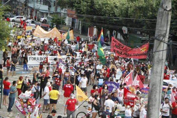 Protestera Manaus Mot President Bolsonaros Regering Juni 2021 Manaus Brasilien — Stockfoto