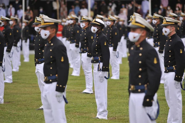 Bolsonaro Lors Une Cérémonie Escola Naval Rio Janeiro Juin 2021 — Photo