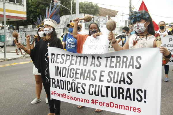 Protesta Manaus Contra Gobierno Del Presidente Bolsonaro Junio 2021 Manaus —  Fotos de Stock