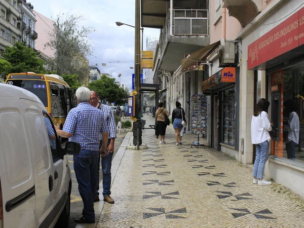 Mozgás Baixa Chiado Régióban Amely Található Öböl Között Két Dombok — Stock Fotó