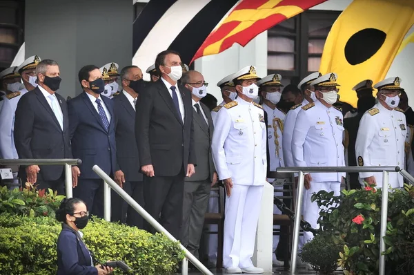 Bolsonaro Durante Una Ceremonia Escola Naval Río Janeiro Junio 2021 —  Fotos de Stock