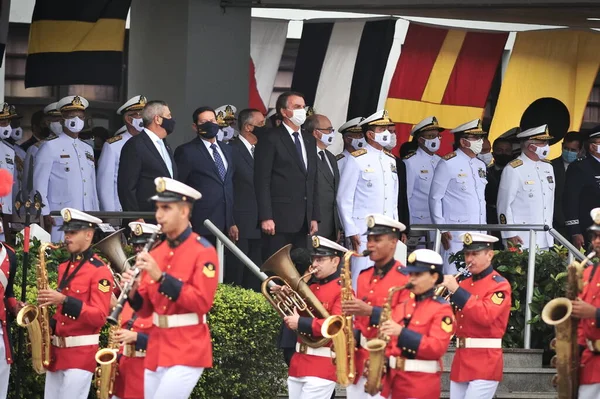 Bolsonaro Durante Una Cerimonia Escola Naval Rio Janeiro Giugno 2021 — Foto Stock