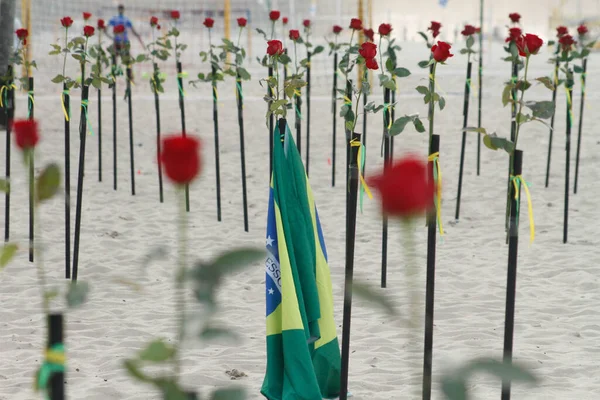 Ongs Homenagem 500 000 Vítimas Covid Brasil Junho 2021 Rio — Fotografia de Stock