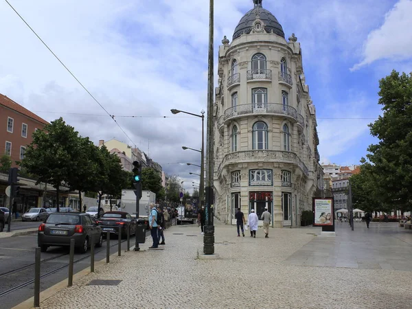 Mozgás Baixa Chiado Régióban Amely Található Öböl Között Két Dombok — Stock Fotó