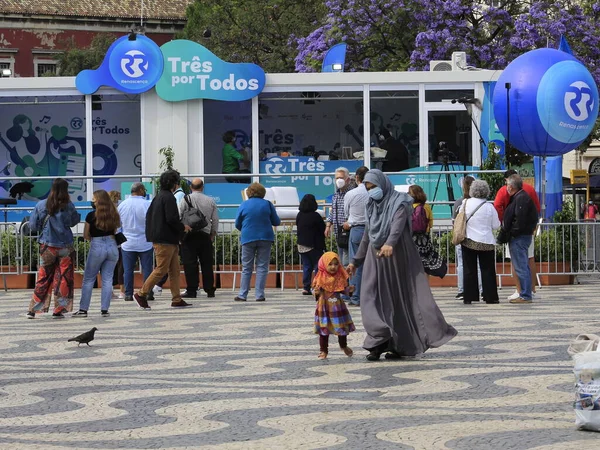 Portekiz Covid Oranının Artması Yönündeki Kısıtlamaları Duyurdu Haziran 2021 Lizbon — Stok fotoğraf