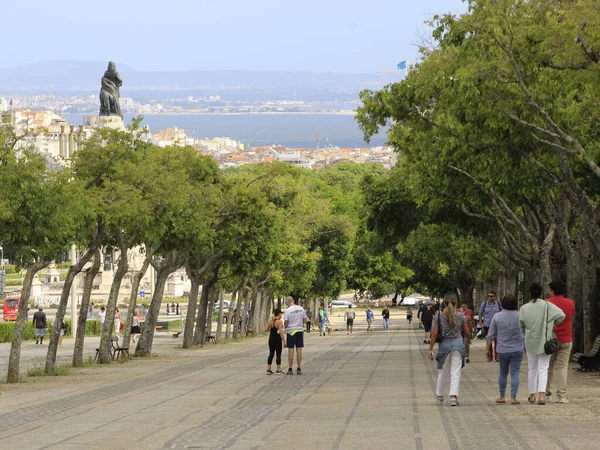 Κίνηση Στο Parque Eduardo Vii Στη Λισαβόνα Ιουνίου 2021 Λισαβόνα — Φωτογραφία Αρχείου