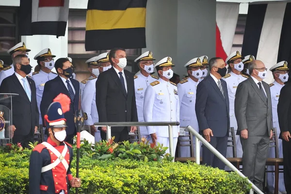 Bolsonaro Lors Une Cérémonie Escola Naval Rio Janeiro Juin 2021 — Photo