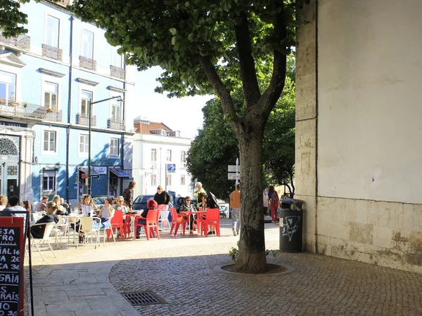 Lisboa Portugal Público Disfruta Vista Ciudad Lisboa Desde Senhora Monte — Foto de Stock