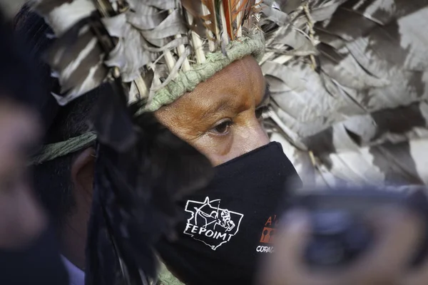 Indianer Protesterar För Landrättigheter Brasilien Juni 2021 Brasilia Brasiliens Federala — Stockfoto