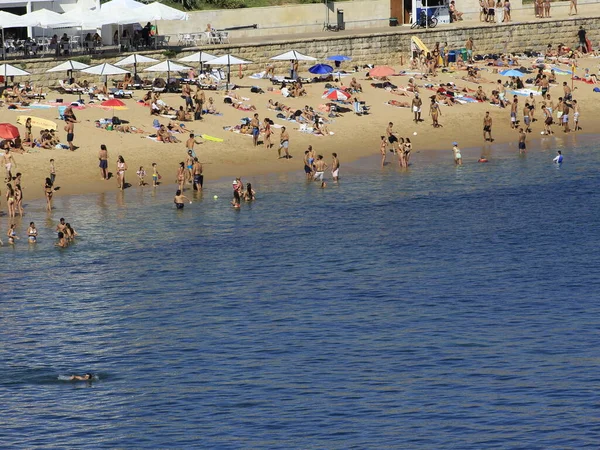Badare Stranden Sao Pedro Estoril Portugal Juni 2021 Cascais Portugal — Stockfoto