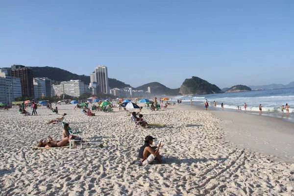 Carioca Copacabana Beach Mezzo Covid Giugno 2021 Rio Janeiro Brasile — Foto Stock