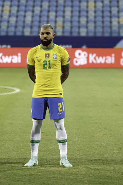 Copa America Brasilien Und Ecuador Juni 2021 Goiania Brasilien Fußballspiel — Stockfoto