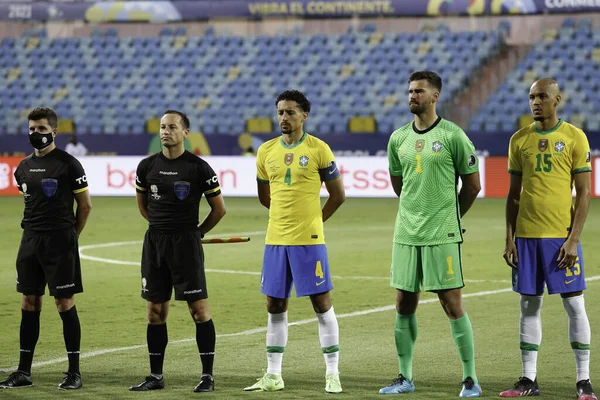 Copa America Brasilien Und Ecuador Juni 2021 Goiania Brasilien Fußballspiel — Stockfoto