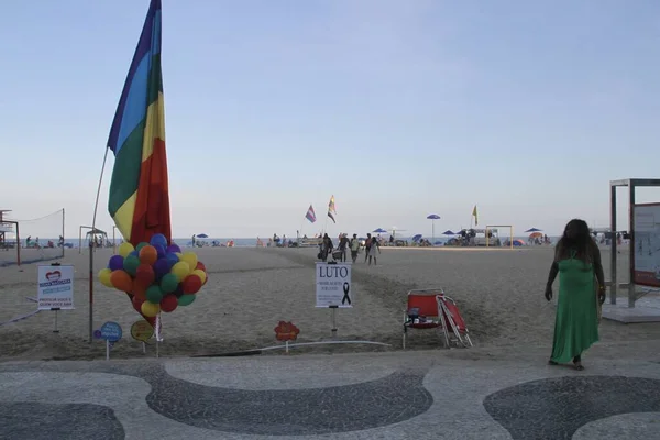 Pride Maand Gevierd Een Low Key Copacabana Strand Juni 2021 — Stockfoto