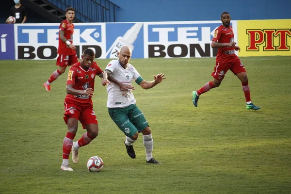 巴西足球锦标赛第3师 Manaus和Tombense 2021年6月26日 巴西马瑙斯 马瑙斯和Tombense Mg之间的足球比赛 在巴西足球锦标赛第3师A组第5轮比赛中有效 — 图库照片