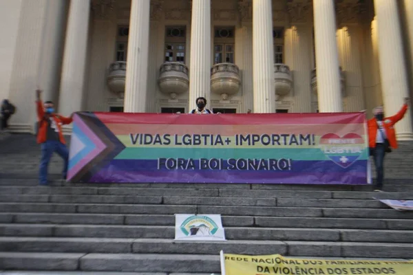 Les Groupes Lgbtia Protestent Contre Gouvernement Président Jair Bolsonaro Rio — Photo