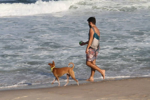 Cariocas Copacabana Beach Közepette Covid 2021 Június Rio Janeiro Brazília — Stock Fotó