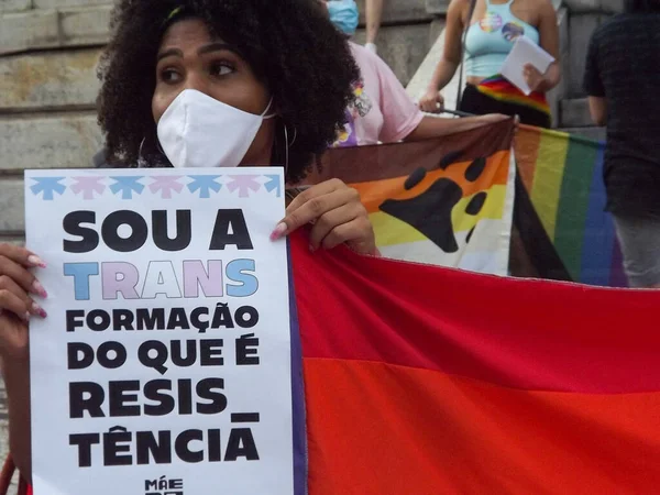 Les Groupes Lgbtia Protestent Contre Gouvernement Président Jair Bolsonaro Rio — Photo