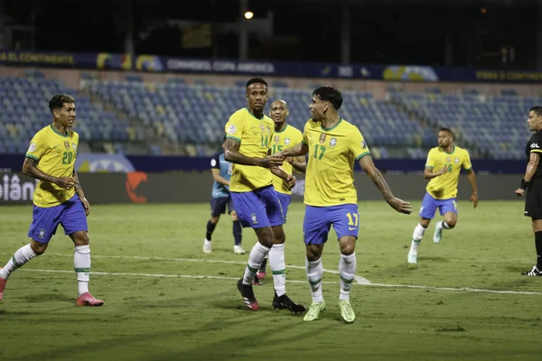 Copa América Brasil Equador Junho 2021 Goiânia Brasil Partida Futebol — Fotografia de Stock