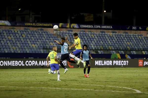 Copa América Brasil Equador Junho 2021 Goiânia Brasil Partida Futebol — Fotografia de Stock