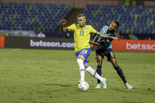 Copa America: Brazil and Ecuador. June 27, 2021, Goiania, Brazil: Soccer match between Brazil and Ecuador, valid for 5th round of Group B of Copa America, held at Pedro Ludovico Teixeira Olympic Stadium, in Goiania, on Sunday night (27)