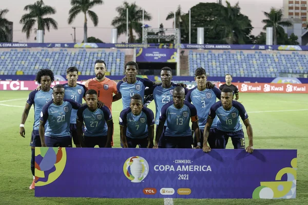 Copa America Brazylia Ekwador Czerwca 2021 Goiania Brazylia Mecz Piłki — Zdjęcie stockowe