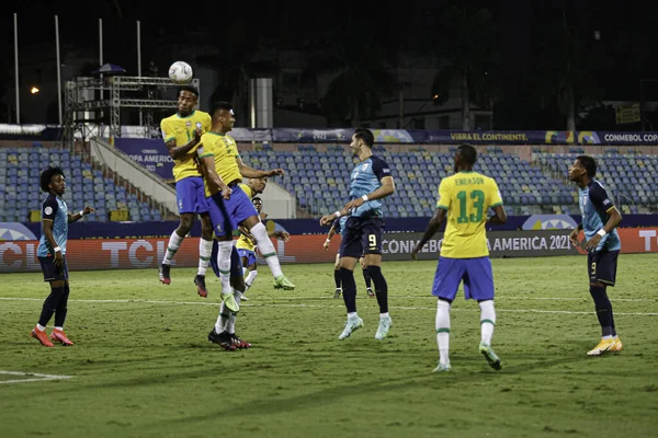 Copa America Brasilien Und Ecuador Juni 2021 Goiania Brasilien Fußballspiel — Stockfoto