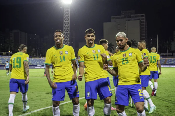  Copa America: Brezilya ve Ekvador. 27 Haziran 2021, Goiania, Brezilya: Brezilya ile Ekvador arasındaki futbol maçı, Copa America 'nın B Grubu için geçerli, 27 Pazar gecesi Goiania' daki Pedro Ludovico Teixeira Olimpiyat Stadyumu 'nda yapıldı.)