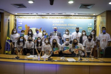 Brezilya nüfusu için Fiziksel Faaliyet Rehberi 'nin başlatılması. 29 Haziran 2021, Brasilia, Federal Bölge, Brezilya: Raphael Camara Medeiros Parente tarafından temsil edilen Brezilya Sağlık Bakanlığı,