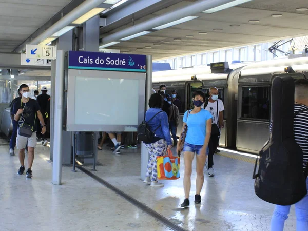 Personenverkehr Öffentlichen Verkehr Lissabon Juni 2021 Lissabon Portugal Personenverkehr Bahn — Stockfoto