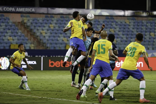 Copa América Brasil Equador Junho 2021 Goiânia Brasil Partida Futebol — Fotografia de Stock