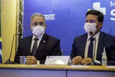 Technical cooperation agreement to develop actions for social inclusion of people in situations of social vulnerability.  June 30, 2021, Brasilia, Federal District, Brazil: Minister of Health, Marcelo Queiroga, and Minister of Citizenship