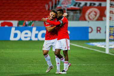 Brazilian Soccer Championship: Internacional and Palmeiras. june 30, 2021, Porto Alegre, Brazil: Palmeiras player Deyverson celebrates his goal during soccer match between Internacional and Palmeiras, valid for 8th round of Brazilian Soccer