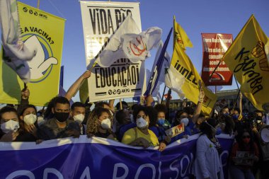 Protest for impeachment of President Bolsonaro. June 30, 2021, Brasilia, Federal District, Brazil: Protesters from different ideological fronts are protesting for impeachment of President of Republic, Jair Bolsonaro, on Wednesday afternoon (30)