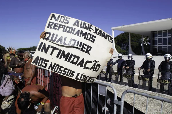 Коренные Народы Разных Национальностей Протестуют Бразилии Июня 2021 Года Бразилиа — стоковое фото