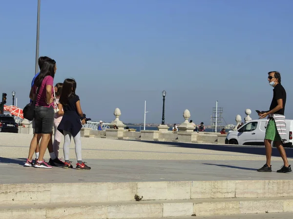 Movement People Comercio Square Lisbon July 2021 Lisbon Portugal Movement — Stock Photo, Image