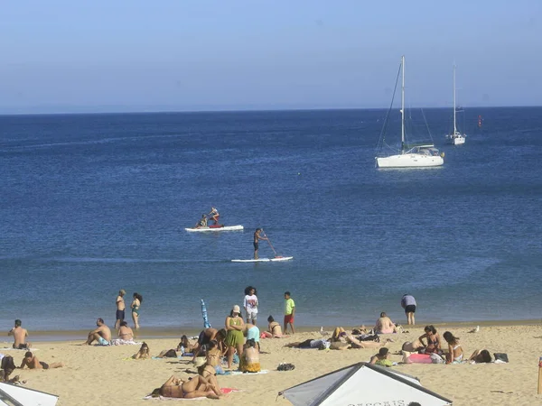 June 2021 Cascais Portugal Movement Bathers Conceicao Beach District Cascais — Stock Fotó