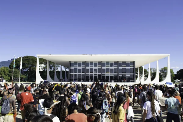 Indigenous People Different Ethnicities Protest Brasilia June 2021 Brasilia Federal — Stock fotografie